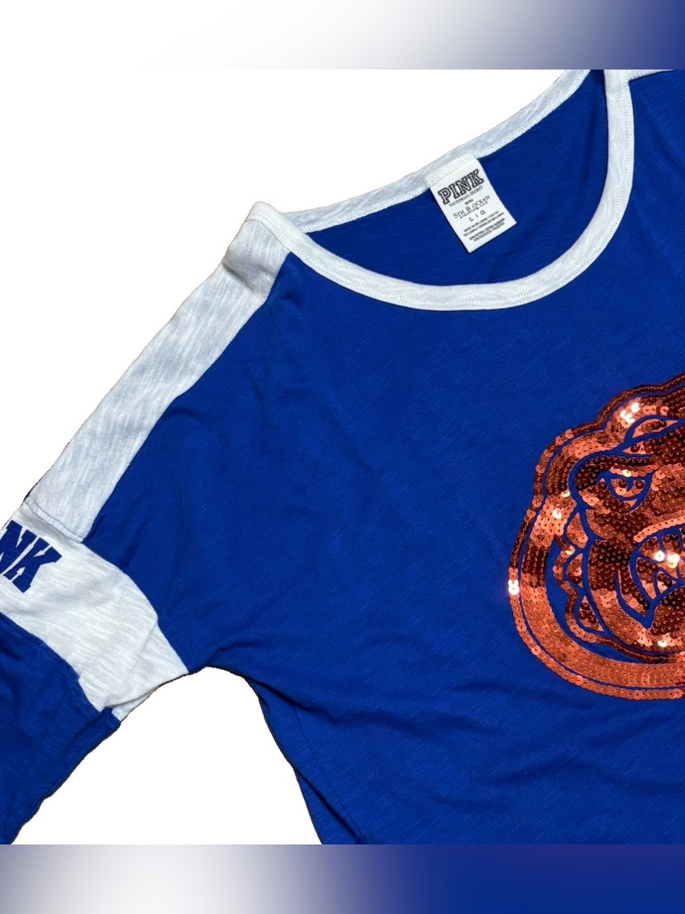 Victoria’s Secret PINK Florida Gators Sequin Logo Varsity Tee Shirt Large